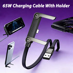 65W USB-C Charging Cable with Phone Holder