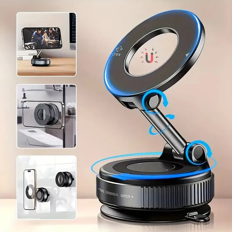 Foldable Magnetic Vacuum Phone Mount