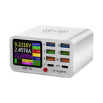 8-Port Smart Charging Station with Wireless Pad