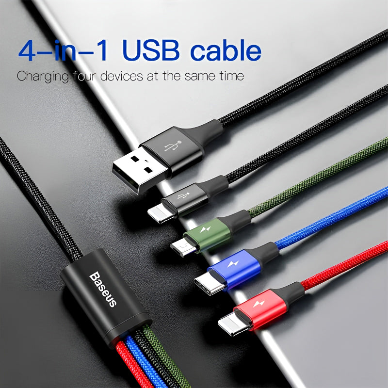 Baseus 4-in-1 Universal Braided Multi Charging Cable