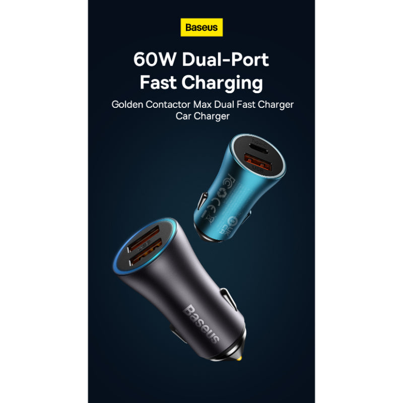 Baseus Golden Contactor Max 60W Dual-Port Car Charger