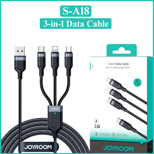 Joyroom S-A18 3-in-1 Fast Charging Data Cable
