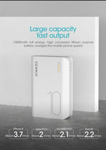 White 10,000mAh Portable Power Bank