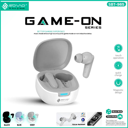 SOVO SBT-965 Game-On Bluetooth 5.3 Wireless Earbuds