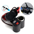 2-in-1 waterproof motorcycle handlebar USB charger