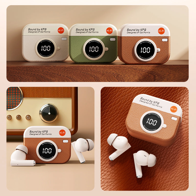 X73 retro camera design TWS wireless earbuds